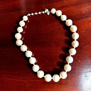 Faux Pearl Necklace Choker Oversized Statement Jewelry Preppy Strand Maximalism